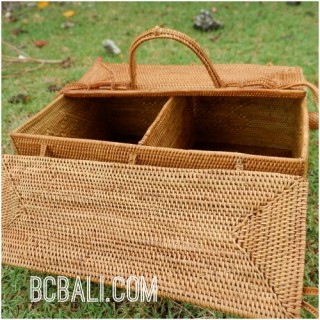 cosmetic women handbag large size handmade straw rattan